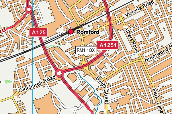 RM1 1QX map - OS VectorMap District (Ordnance Survey) RM1 1QX map - OS VectorMap District (Ordnance Survey)