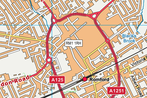 RM1 1RH map - OS VectorMap District (Ordnance Survey) RM1 1RH map - OS VectorMap District (Ordnance Survey)