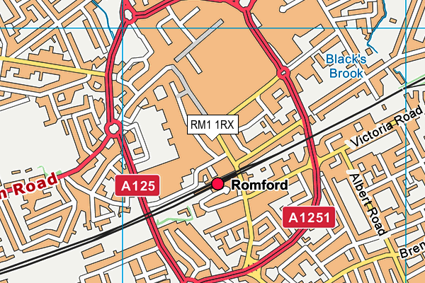 RM1 1RX map - OS VectorMap District (Ordnance Survey) RM1 1RX map - OS VectorMap District (Ordnance Survey)