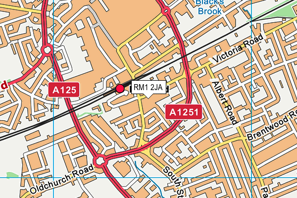 RM1 2JA map - OS VectorMap District (Ordnance Survey) RM1 2JA map - OS VectorMap District (Ordnance Survey)