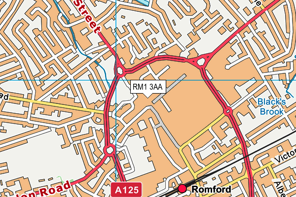 RM1 3AA map - OS VectorMap District (Ordnance Survey) RM1 3AA map - OS VectorMap District (Ordnance Survey)