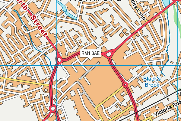 RM1 3AE map - OS VectorMap District (Ordnance Survey) RM1 3AE map - OS VectorMap District (Ordnance Survey)