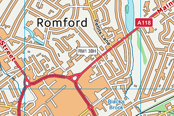 RM1 3BH map - OS VectorMap District (Ordnance Survey) RM1 3BH map - OS VectorMap District (Ordnance Survey)
