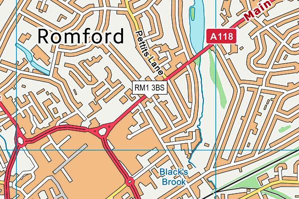 RM1 3BS map - OS VectorMap District (Ordnance Survey) RM1 3BS map - OS VectorMap District (Ordnance Survey)