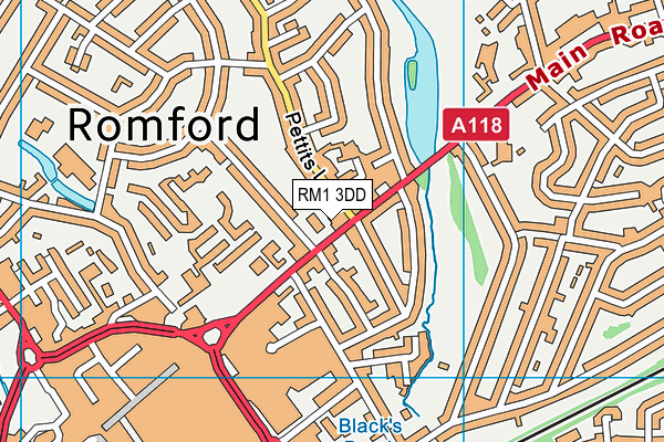 RM1 3DD map - OS VectorMap District (Ordnance Survey) RM1 3DD map - OS VectorMap District (Ordnance Survey)