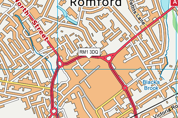 RM1 3DQ map - OS VectorMap District (Ordnance Survey) RM1 3DQ map - OS VectorMap District (Ordnance Survey)