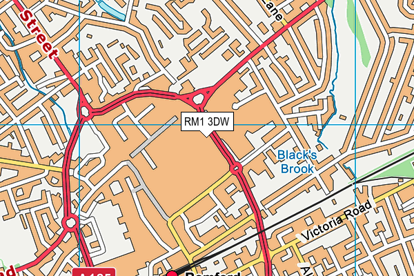 RM1 3DW map - OS VectorMap District (Ordnance Survey) RM1 3DW map - OS VectorMap District (Ordnance Survey)