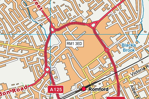 RM1 3ED map - OS VectorMap District (Ordnance Survey) RM1 3ED map - OS VectorMap District (Ordnance Survey)