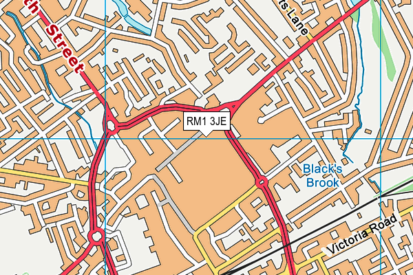 RM1 3JE map - OS VectorMap District (Ordnance Survey) RM1 3JE map - OS VectorMap District (Ordnance Survey)