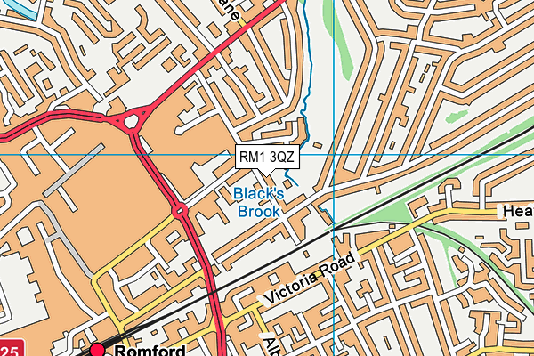 RM1 3QZ map - OS VectorMap District (Ordnance Survey) RM1 3QZ map - OS VectorMap District (Ordnance Survey)