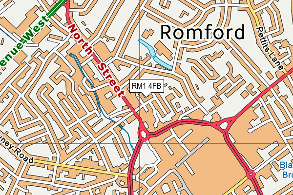 RM1 4FB map - OS VectorMap District (Ordnance Survey) RM1 4FB map - OS VectorMap District (Ordnance Survey)