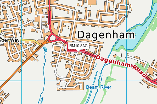 RM10 8AG map - OS VectorMap District (Ordnance Survey) RM10 8AG map - OS VectorMap District (Ordnance Survey)