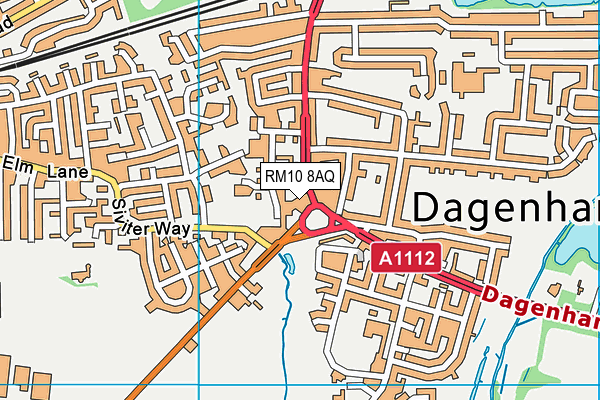 RM10 8AQ map - OS VectorMap District (Ordnance Survey)