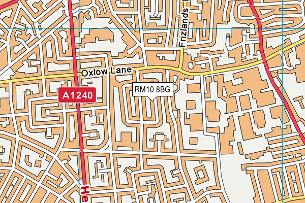 RM10 8BG map - OS VectorMap District (Ordnance Survey) RM10 8BG map - OS VectorMap District (Ordnance Survey)