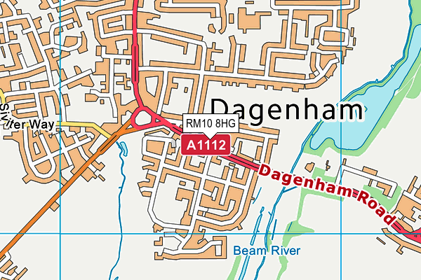 RM10 8HG map - OS VectorMap District (Ordnance Survey)