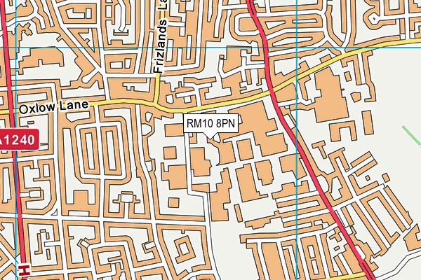RM10 8PN map - OS VectorMap District (Ordnance Survey) RM10 8PN map - OS VectorMap District (Ordnance Survey)