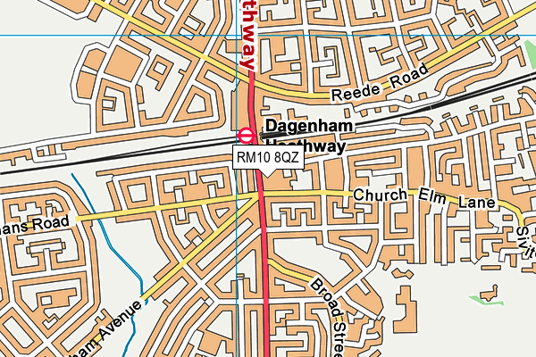 RM10 8QZ map - OS VectorMap District (Ordnance Survey) RM10 8QZ map - OS VectorMap District (Ordnance Survey)