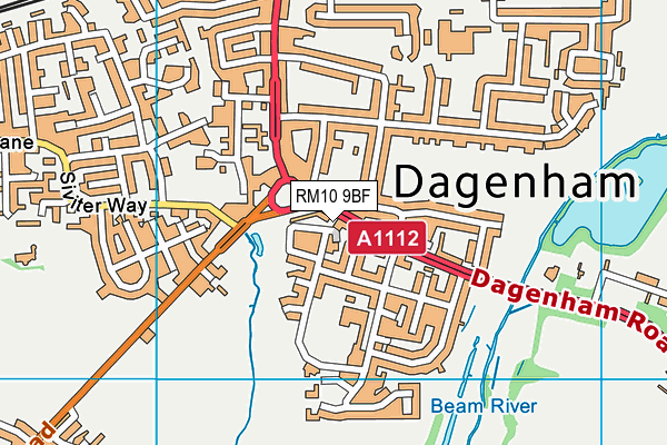 RM10 9BF map - OS VectorMap District (Ordnance Survey) RM10 9BF map - OS VectorMap District (Ordnance Survey)