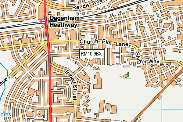 RM10 9BX map - OS VectorMap District (Ordnance Survey) RM10 9BX map - OS VectorMap District (Ordnance Survey)