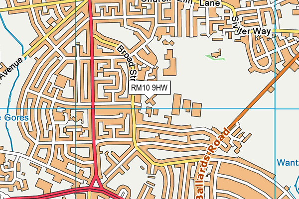 RM10 9HW map - OS VectorMap District (Ordnance Survey) RM10 9HW map - OS VectorMap District (Ordnance Survey)