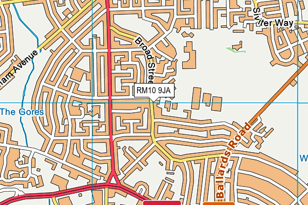 RM10 9JA map - OS VectorMap District (Ordnance Survey) RM10 9JA map - OS VectorMap District (Ordnance Survey)