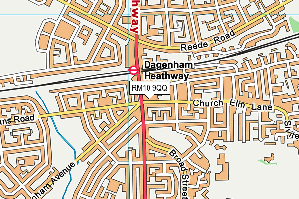 RM10 9QQ map - OS VectorMap District (Ordnance Survey) RM10 9QQ map - OS VectorMap District (Ordnance Survey)