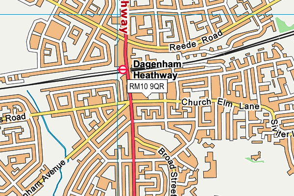 RM10 9QR map - OS VectorMap District (Ordnance Survey) RM10 9QR map - OS VectorMap District (Ordnance Survey)