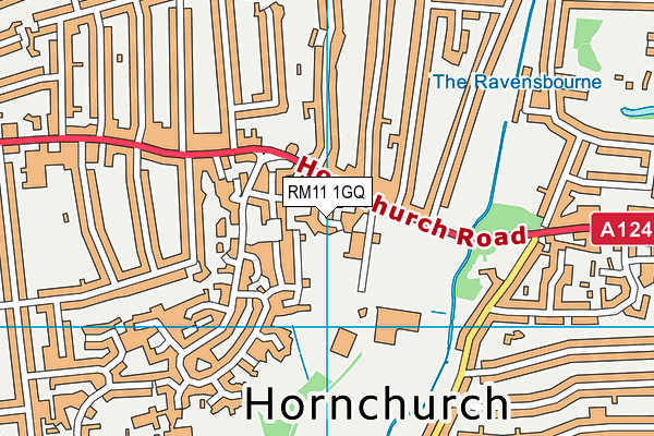 RM11 1GQ map - OS VectorMap District (Ordnance Survey)