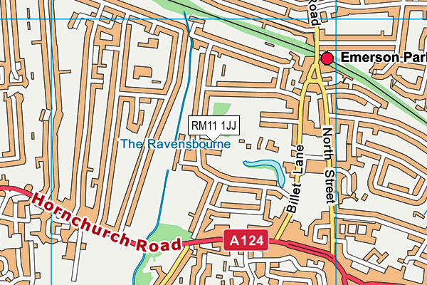 RM11 1JJ map - OS VectorMap District (Ordnance Survey) RM11 1JJ map - OS VectorMap District (Ordnance Survey)