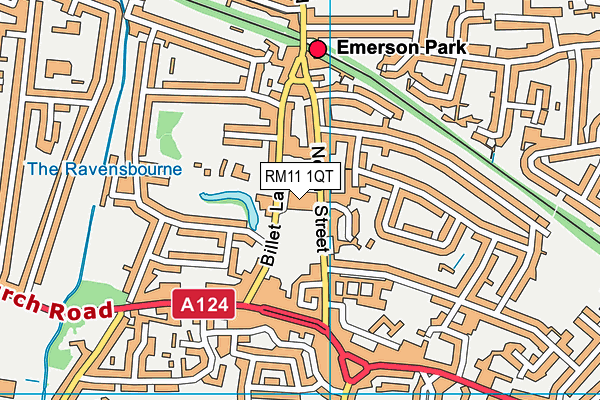 RM11 1QT map - OS VectorMap District (Ordnance Survey) RM11 1QT map - OS VectorMap District (Ordnance Survey)