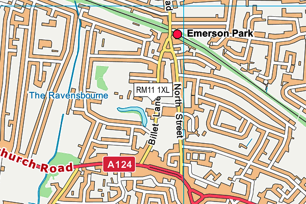 RM11 1XL map - OS VectorMap District (Ordnance Survey) RM11 1XL map - OS VectorMap District (Ordnance Survey)