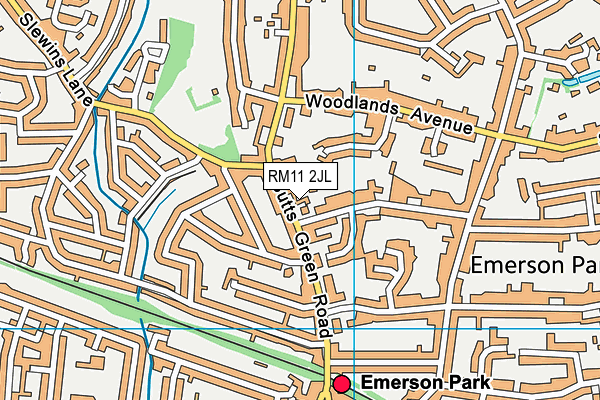 RM11 2JL map - OS VectorMap District (Ordnance Survey) RM11 2JL map - OS VectorMap District (Ordnance Survey)