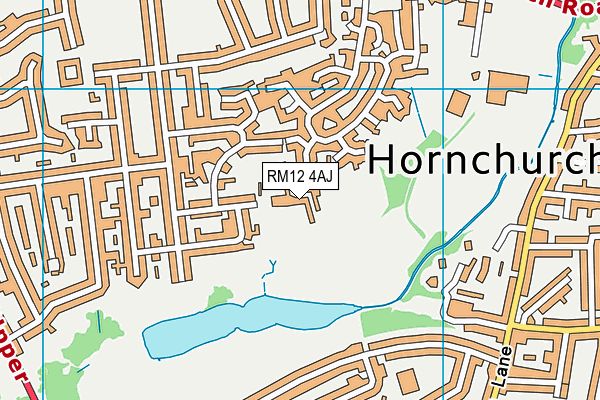 RM12 4AJ map - OS VectorMap District (Ordnance Survey) RM12 4AJ map - OS VectorMap District (Ordnance Survey)