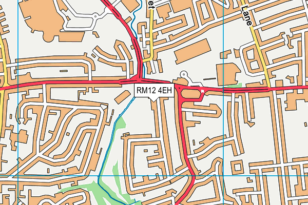 RM12 4EH map - OS VectorMap District (Ordnance Survey) RM12 4EH map - OS VectorMap District (Ordnance Survey)