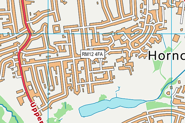 RM12 4FA map - OS VectorMap District (Ordnance Survey) RM12 4FA map - OS VectorMap District (Ordnance Survey)