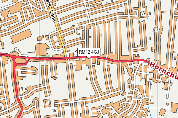 RM12 4GJ map - OS VectorMap District (Ordnance Survey) RM12 4GJ map - OS VectorMap District (Ordnance Survey)