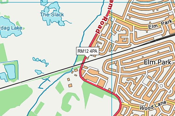 RM12 4PA map - OS VectorMap District (Ordnance Survey) RM12 4PA map - OS VectorMap District (Ordnance Survey)