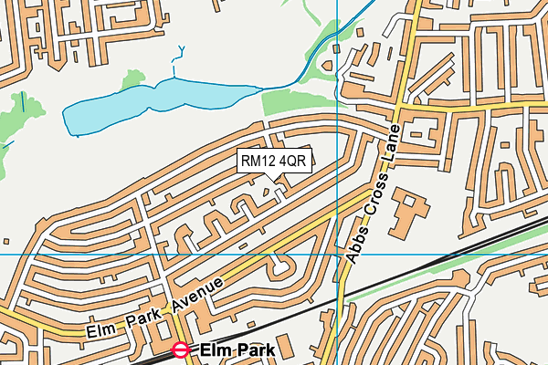 RM12 4QR map - OS VectorMap District (Ordnance Survey) RM12 4QR map - OS VectorMap District (Ordnance Survey)