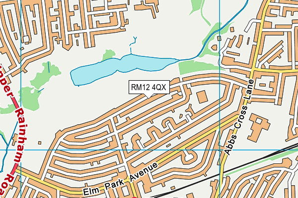 RM12 4QX map - OS VectorMap District (Ordnance Survey) RM12 4QX map - OS VectorMap District (Ordnance Survey)