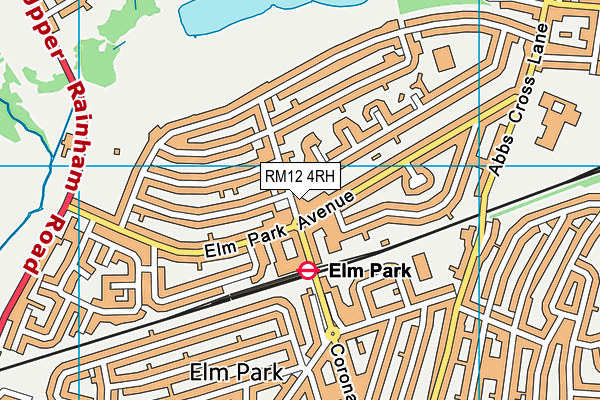 RM12 4RH map - OS VectorMap District (Ordnance Survey) RM12 4RH map - OS VectorMap District (Ordnance Survey)