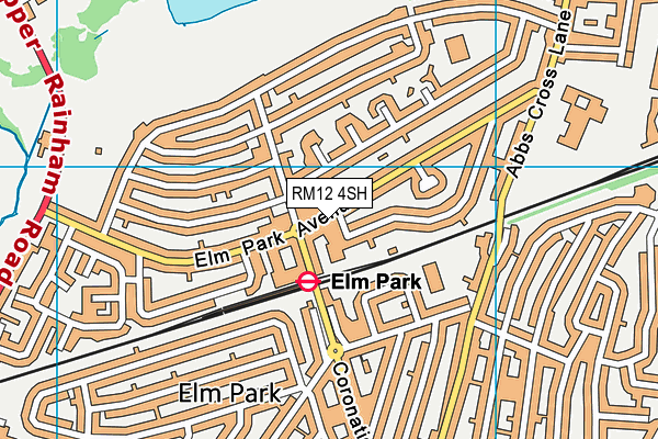 RM12 4SH map - OS VectorMap District (Ordnance Survey) RM12 4SH map - OS VectorMap District (Ordnance Survey)