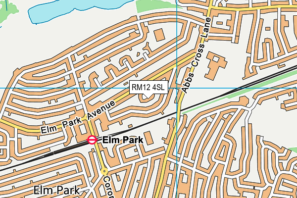 RM12 4SL map - OS VectorMap District (Ordnance Survey) RM12 4SL map - OS VectorMap District (Ordnance Survey)