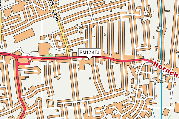 RM12 4TJ map - OS VectorMap District (Ordnance Survey) RM12 4TJ map - OS VectorMap District (Ordnance Survey)