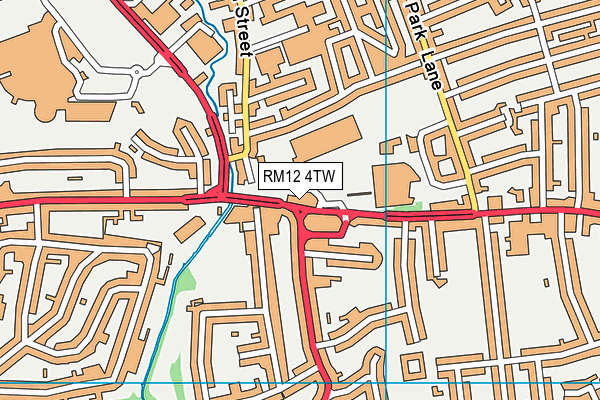 RM12 4TW map - OS VectorMap District (Ordnance Survey) RM12 4TW map - OS VectorMap District (Ordnance Survey)
