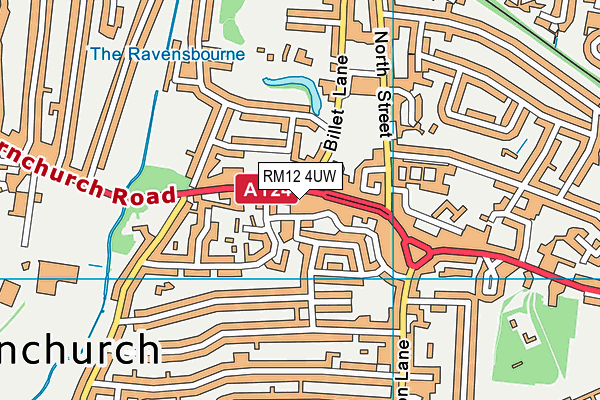 RM12 4UW map - OS VectorMap District (Ordnance Survey) RM12 4UW map - OS VectorMap District (Ordnance Survey)