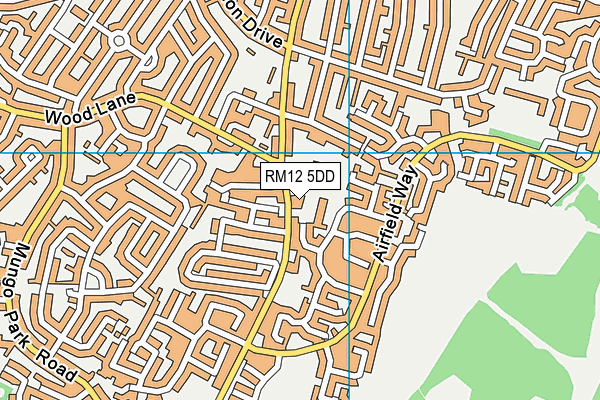 RM12 5DD map - OS VectorMap District (Ordnance Survey) RM12 5DD map - OS VectorMap District (Ordnance Survey)