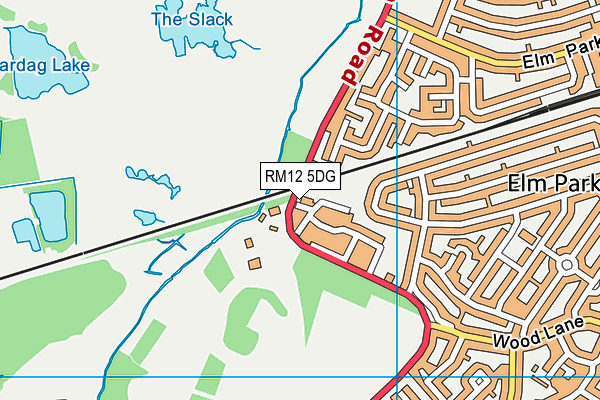 RM12 5DG map - OS VectorMap District (Ordnance Survey) RM12 5DG map - OS VectorMap District (Ordnance Survey)