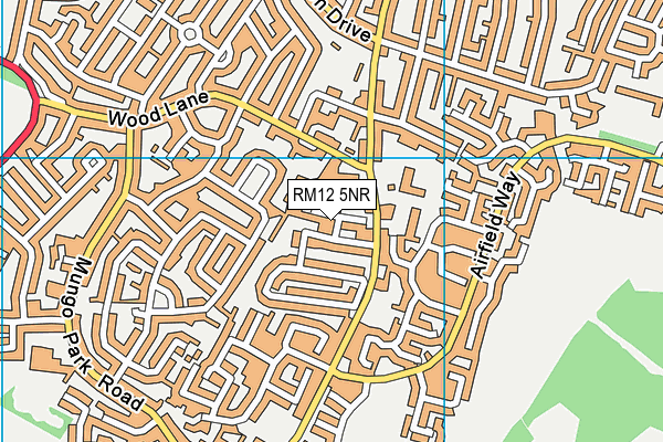 RM12 5NR map - OS VectorMap District (Ordnance Survey) RM12 5NR map - OS VectorMap District (Ordnance Survey)