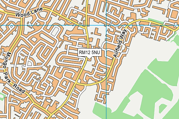 RM12 5NU map - OS VectorMap District (Ordnance Survey) RM12 5NU map - OS VectorMap District (Ordnance Survey)