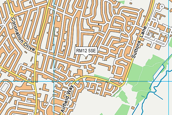 RM12 5SE map - OS VectorMap District (Ordnance Survey) RM12 5SE map - OS VectorMap District (Ordnance Survey)